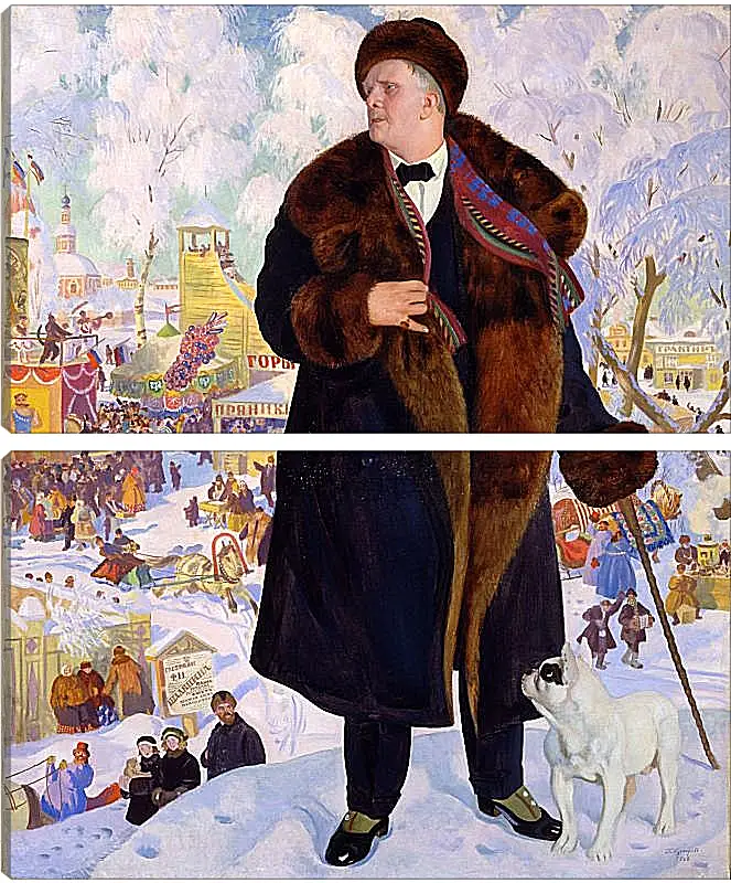 Модульная картина - Портрет Шаляпина. Борис Кустодиев