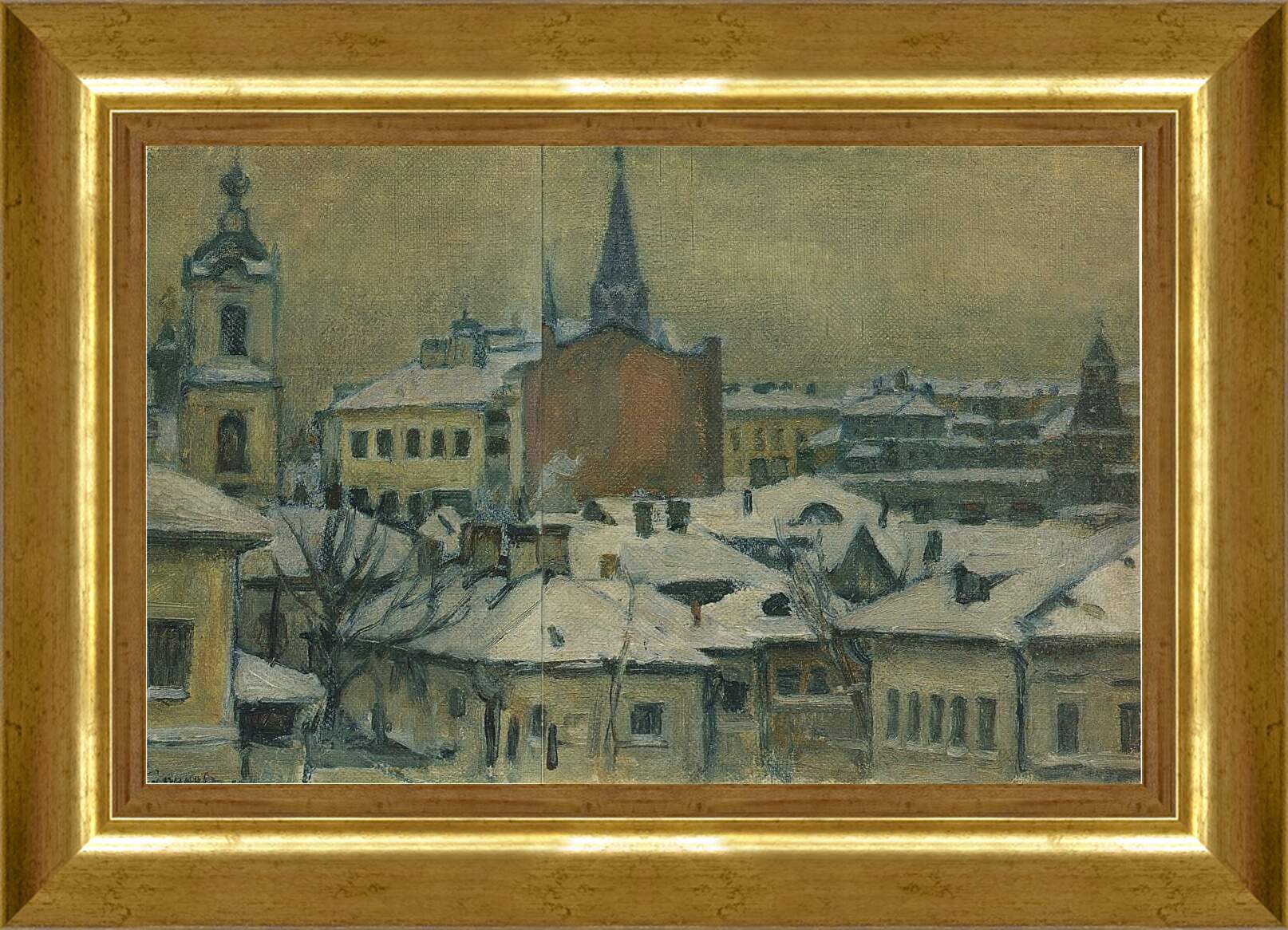 Картина в раме - Вид на Кремль. Василий Суриков