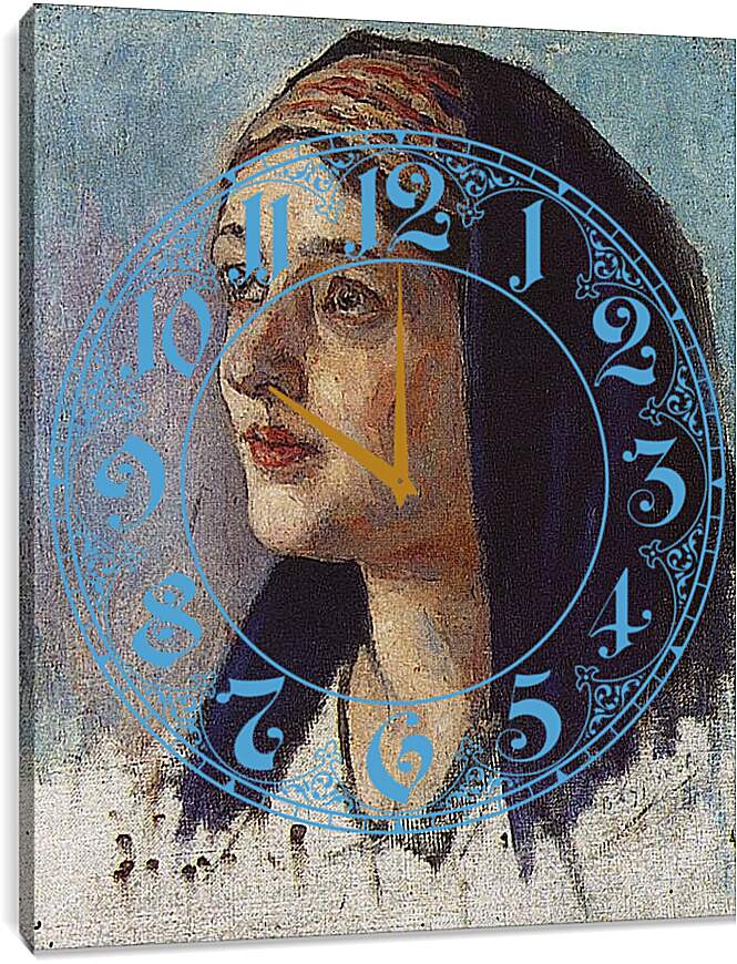 Часы картина - Голова Марии. Василий Суриков