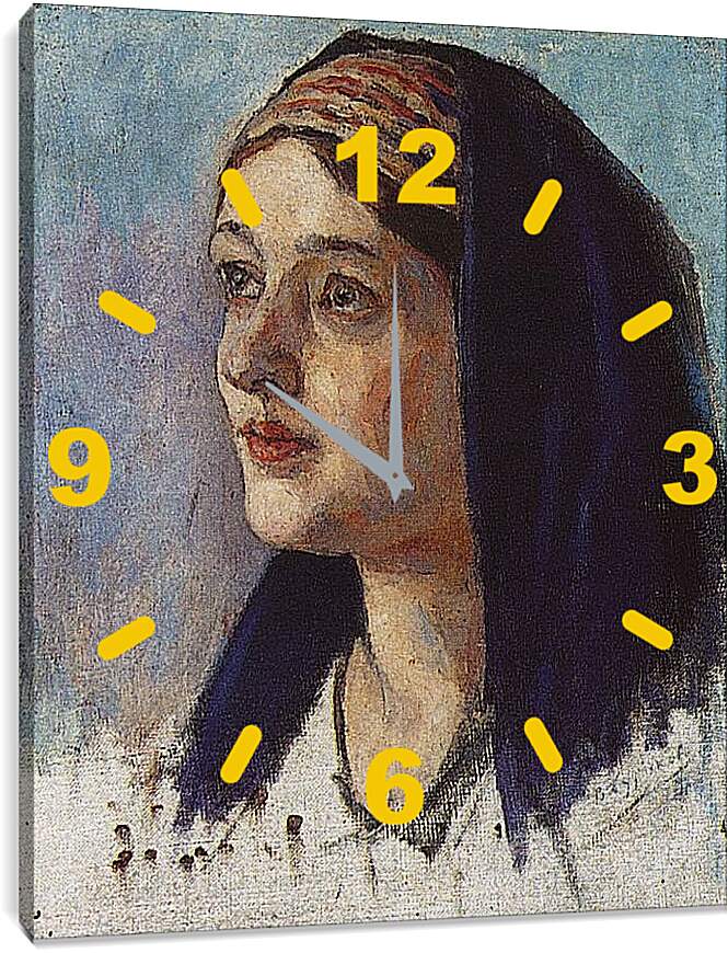Часы картина - Голова Марии. Василий Суриков