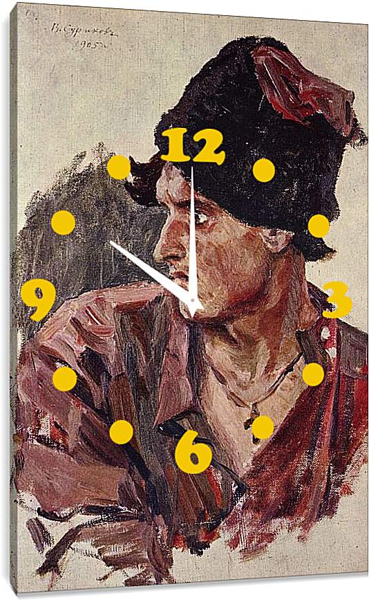 Часы картина - Голова молодого казака. Василий Суриков