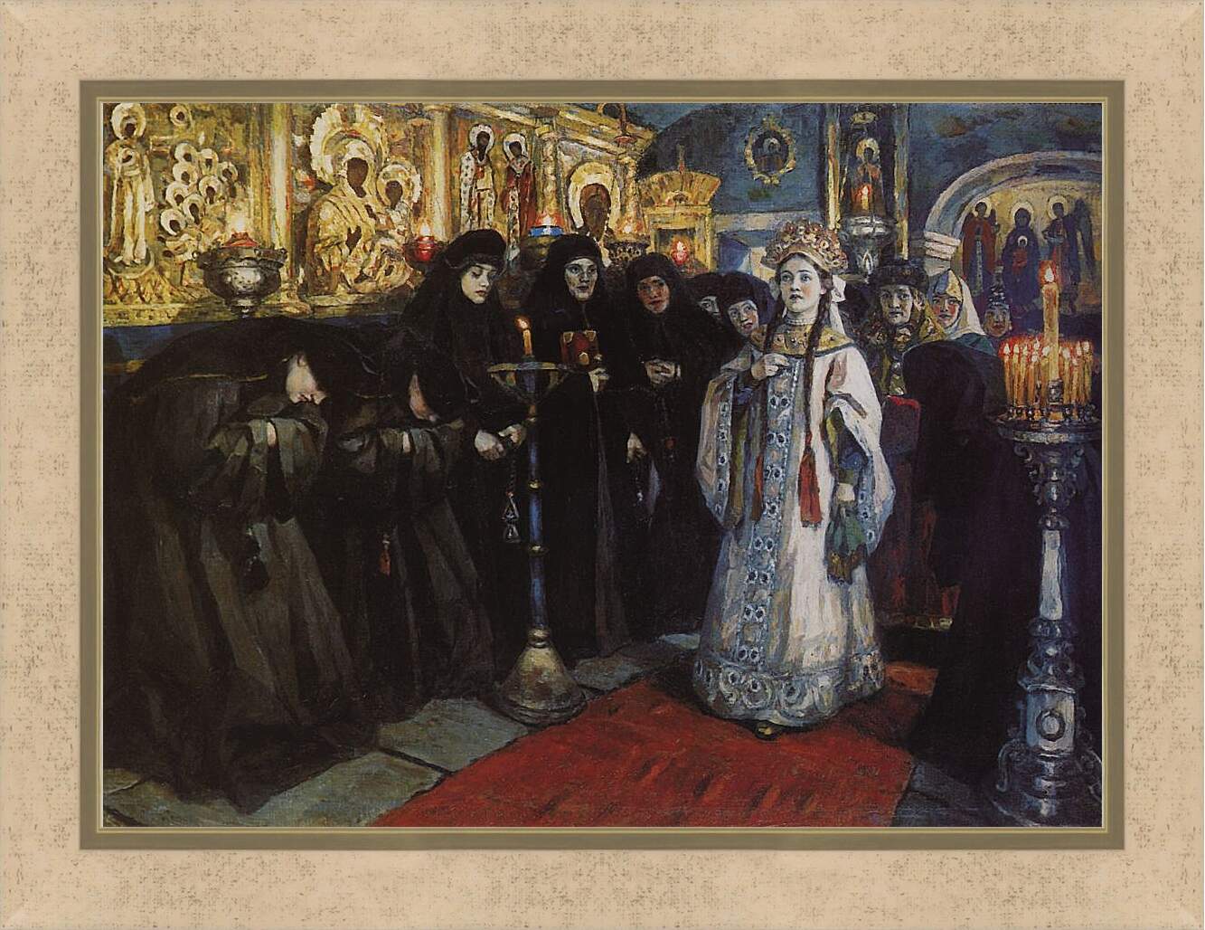 Картина в раме - Посещение царевной женского монастыря. Василий Суриков