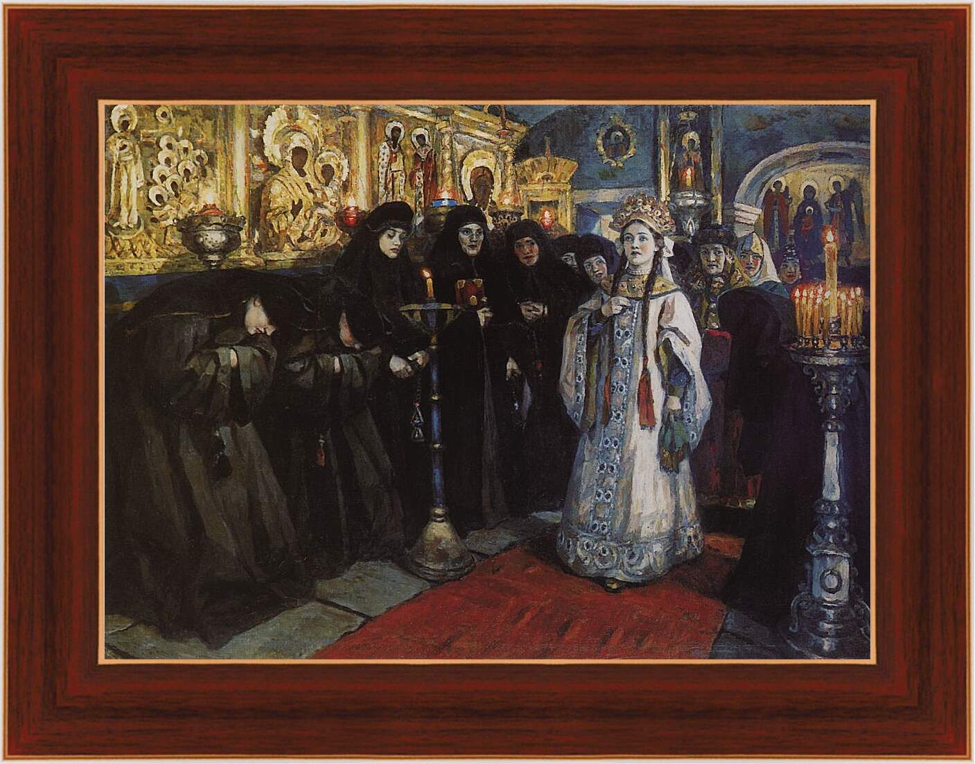 Картина в раме - Посещение царевной женского монастыря. Василий Суриков