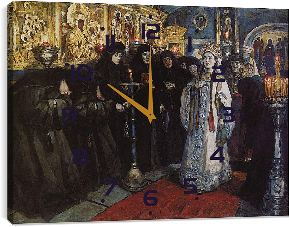 Часы картина - Посещение царевной женского монастыря. Василий Суриков