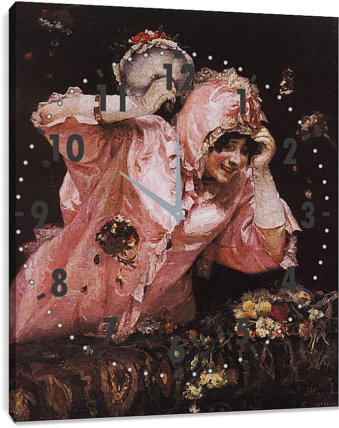 Часы картина - Сцена из римского карнавала. Василий Суриков