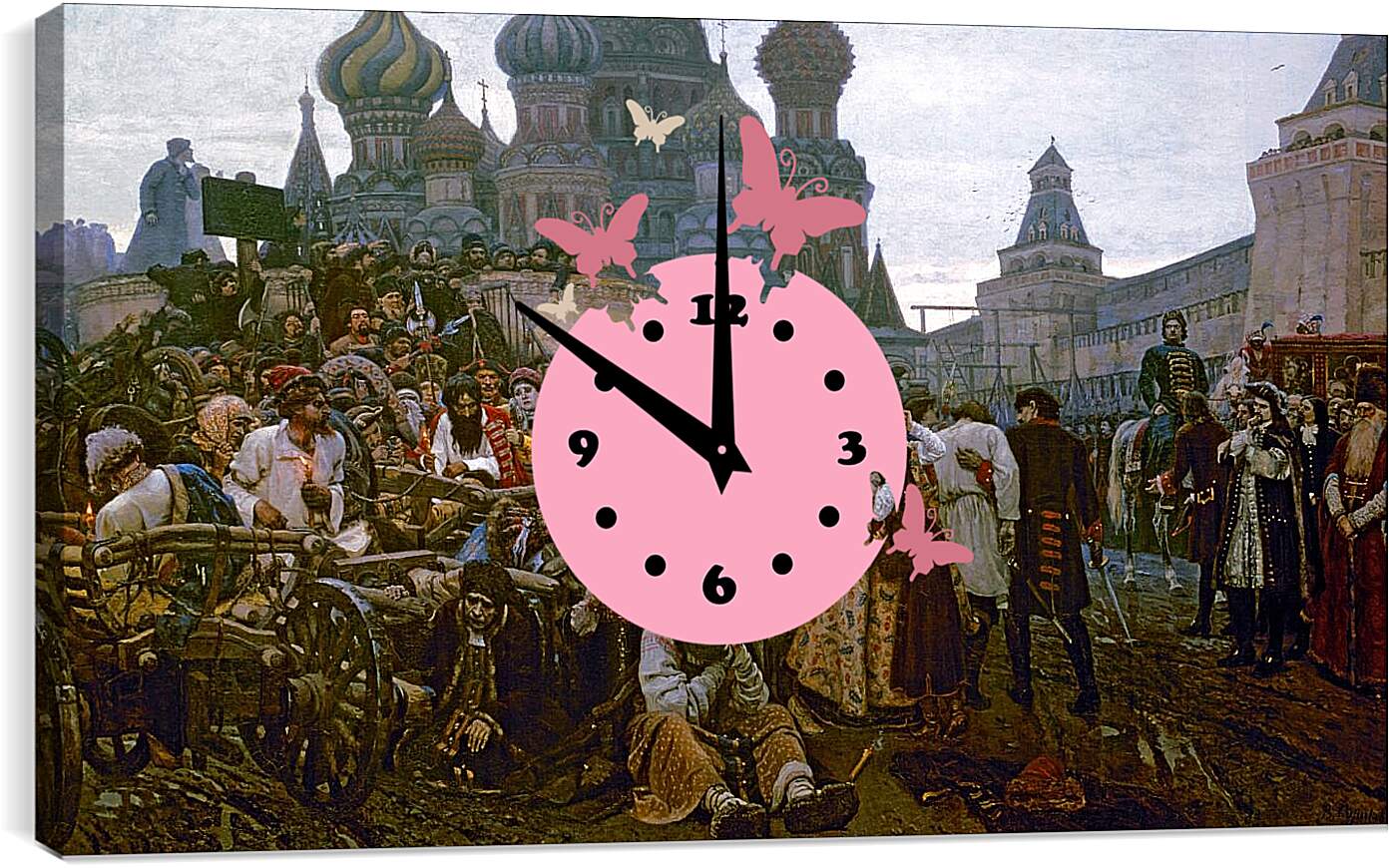 Часы картина - Утро стрелецкой казни. Василий Суриков