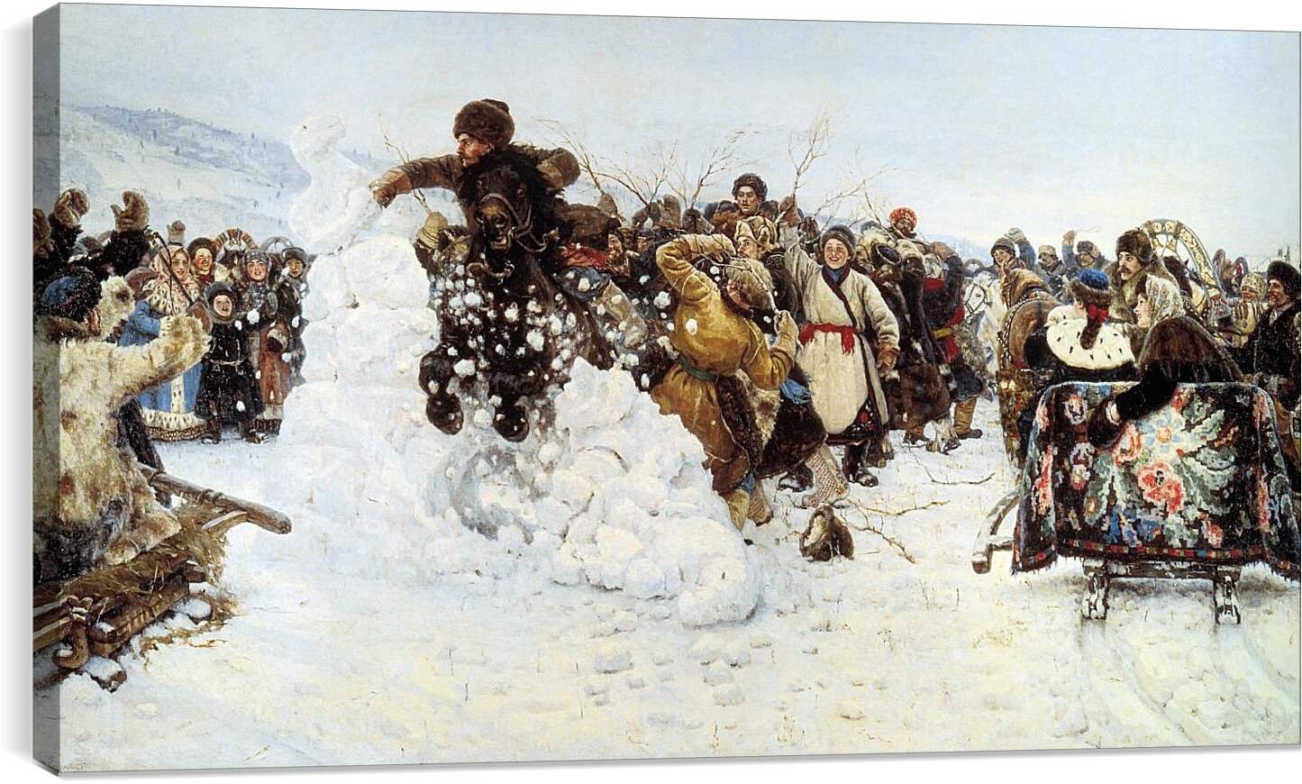 Постер и плакат - Взятие снежного городка. Василий Суриков