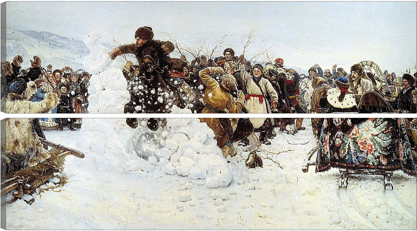 Модульная картина - Взятие снежного городка. Василий Суриков