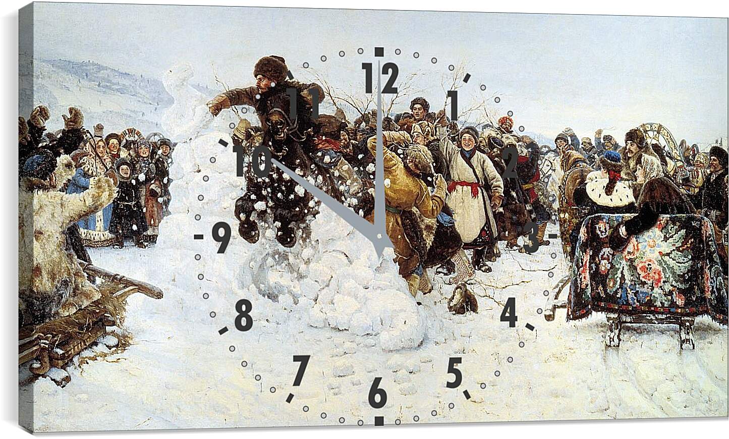Часы картина - Взятие снежного городка. Василий Суриков