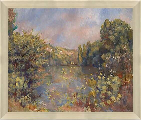 Картина в раме - Lakeside Landscape. Пьер Огюст Ренуар