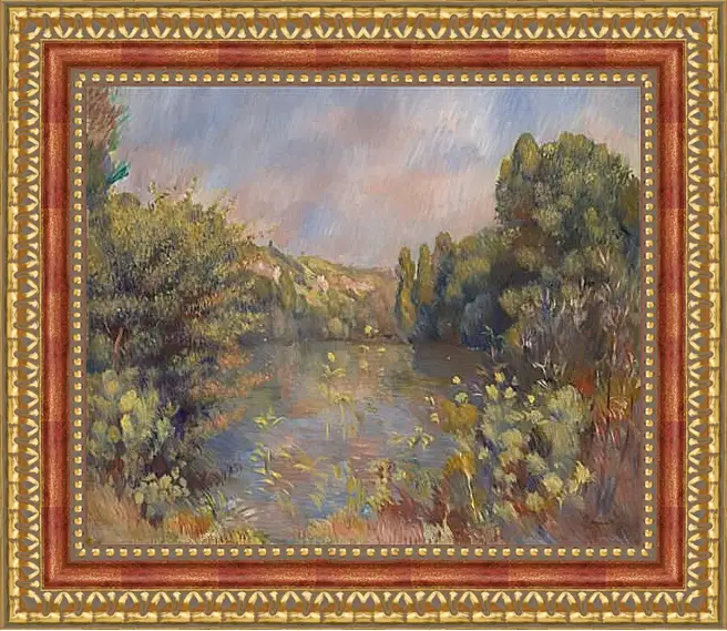Картина в раме - Lakeside Landscape. Пьер Огюст Ренуар