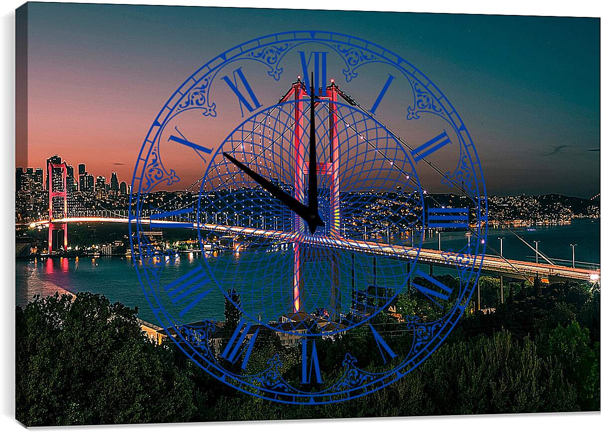 Часы картина - Городской мост