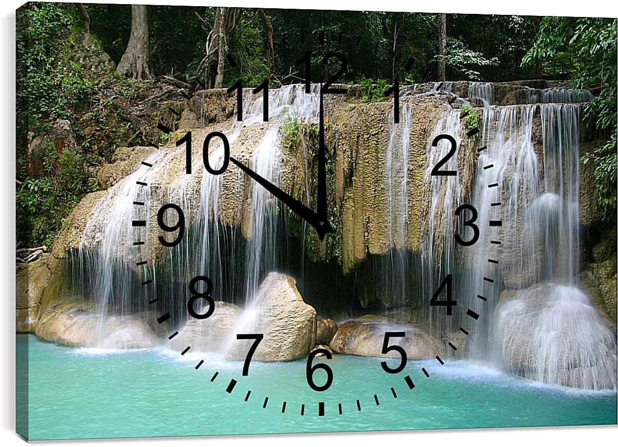Часы картина - Красивый маленький водопад
