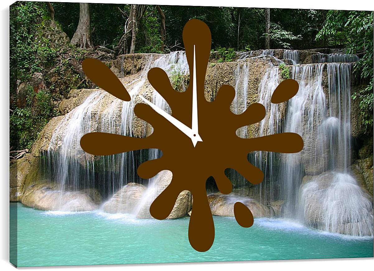 Часы картина - Красивый маленький водопад