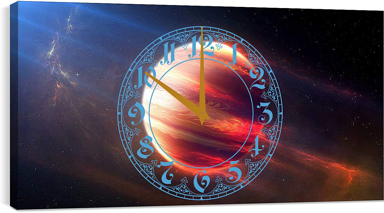 Часы картина - Планета в лучах звезды