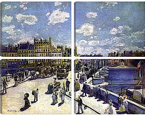 Модульная картина - Le Pont Neuf Paris. Пьер Огюст Ренуар