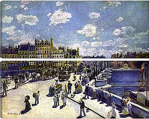 Модульная картина - Le Pont Neuf Paris. Пьер Огюст Ренуар