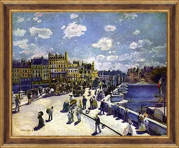 Картина в раме - Le Pont Neuf Paris. Пьер Огюст Ренуар