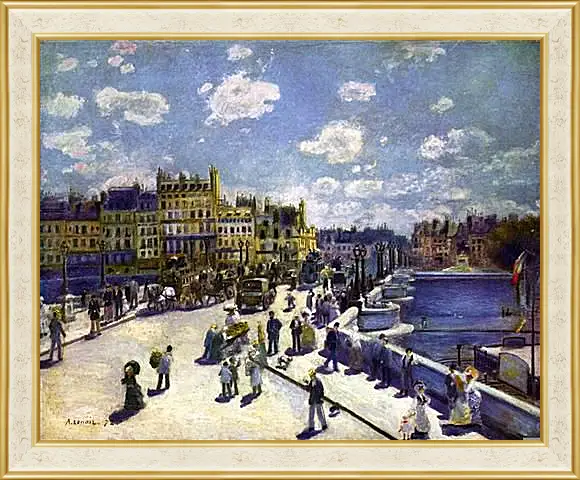 Картина в раме - Le Pont Neuf Paris. Пьер Огюст Ренуар