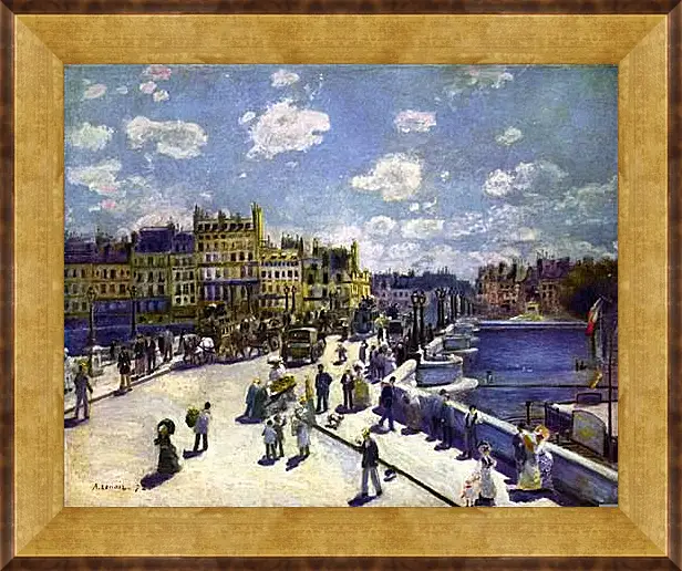 Картина в раме - Le Pont Neuf Paris. Пьер Огюст Ренуар