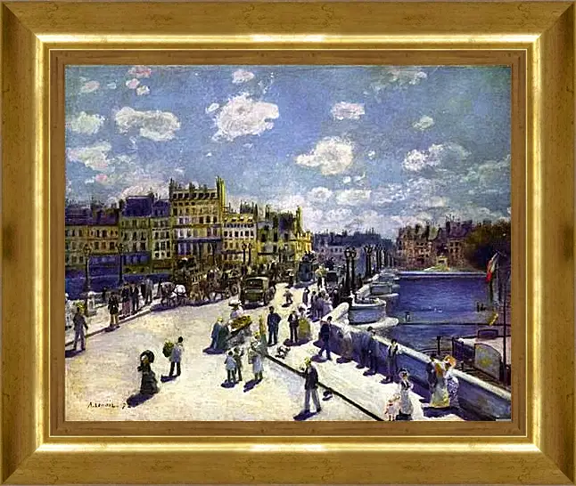 Картина в раме - Le Pont Neuf Paris. Пьер Огюст Ренуар