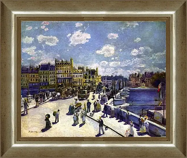 Картина в раме - Le Pont Neuf Paris. Пьер Огюст Ренуар