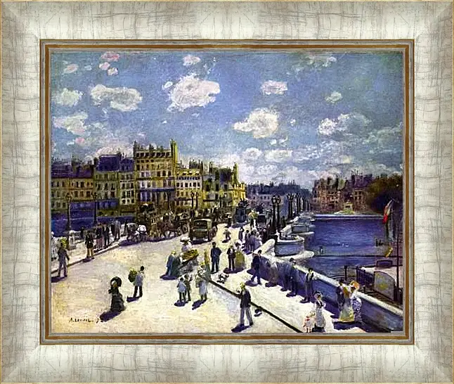 Картина в раме - Le Pont Neuf Paris. Пьер Огюст Ренуар