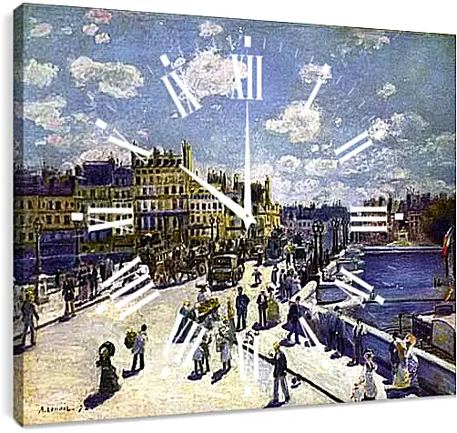 Часы картина - Le Pont Neuf Paris. Пьер Огюст Ренуар