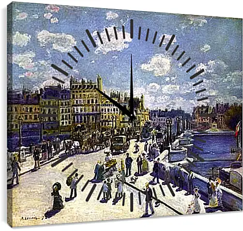 Часы картина - Le Pont Neuf Paris. Пьер Огюст Ренуар