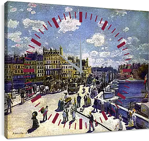 Часы картина - Le Pont Neuf Paris. Пьер Огюст Ренуар