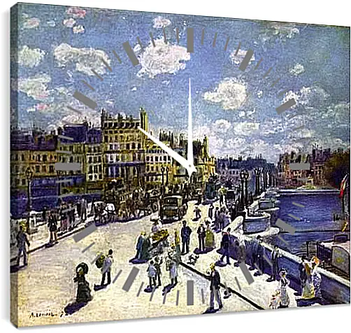 Часы картина - Le Pont Neuf Paris. Пьер Огюст Ренуар