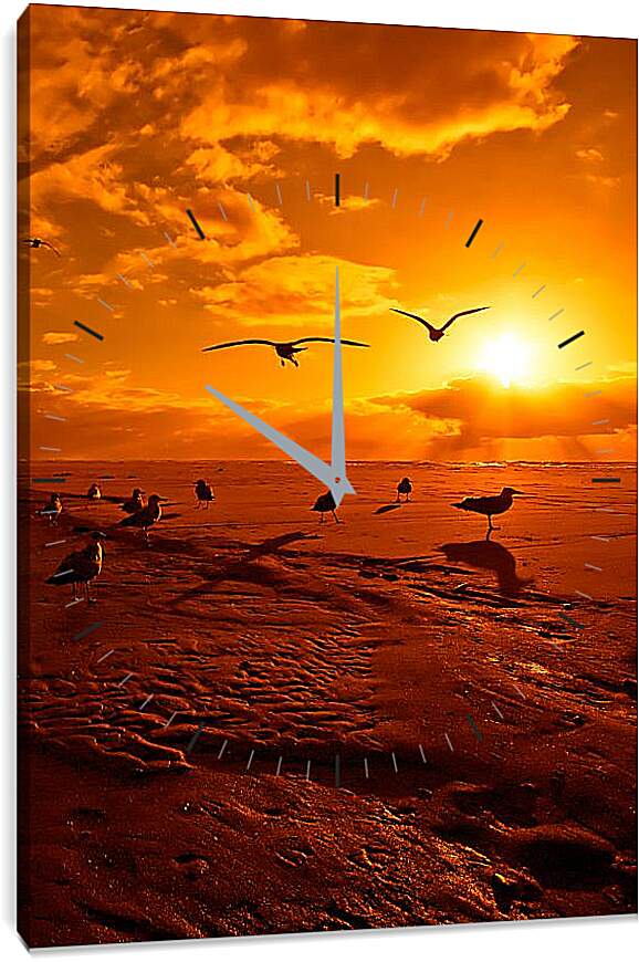 Часы картина - Чайки на берегу