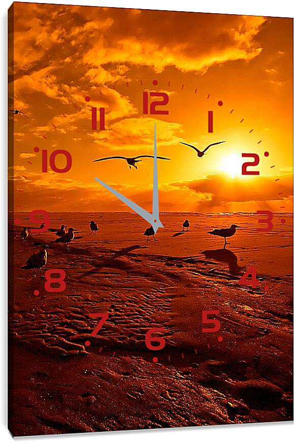 Часы картина - Чайки на берегу