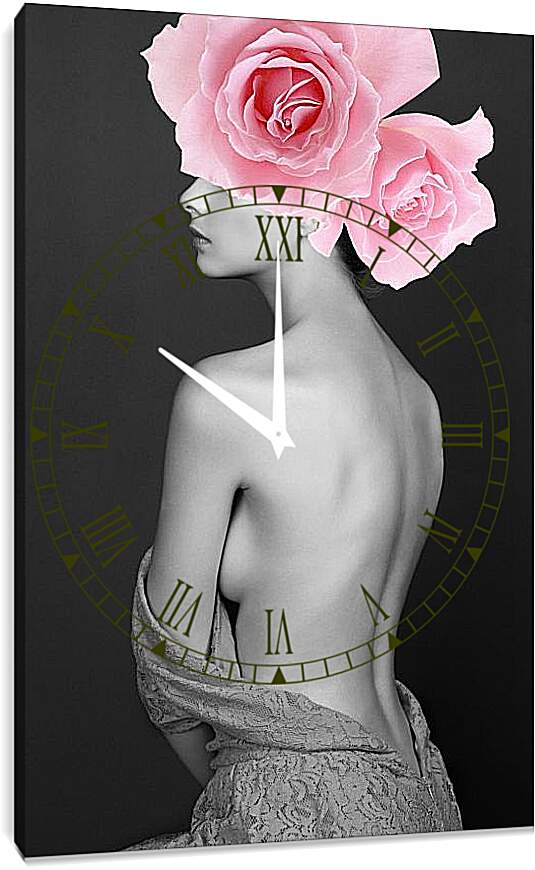 Часы картина - Обнажённая спина девушки