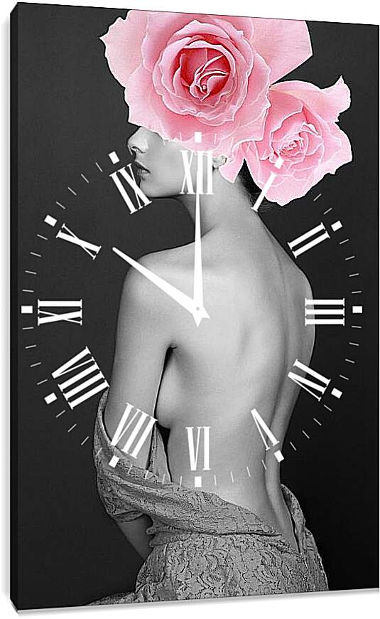 Часы картина - Обнажённая спина девушки