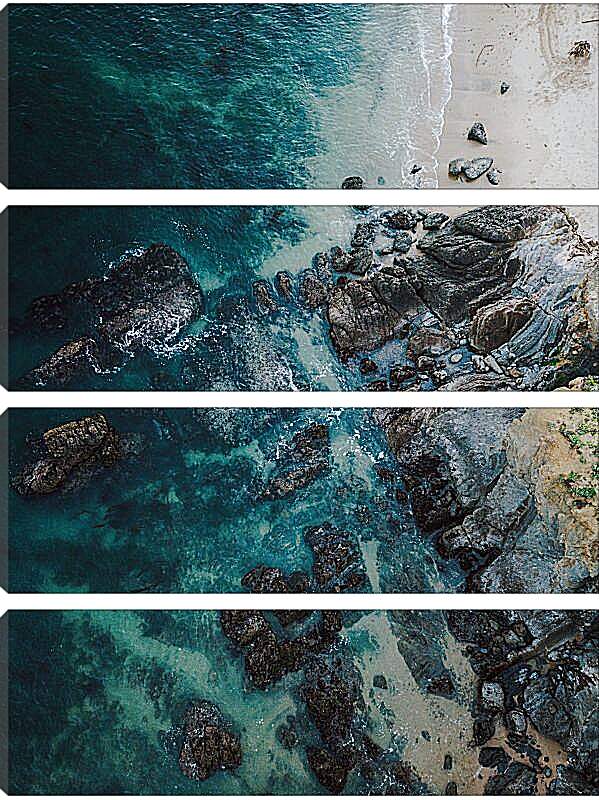 Модульная картина - Скалистый берег на море