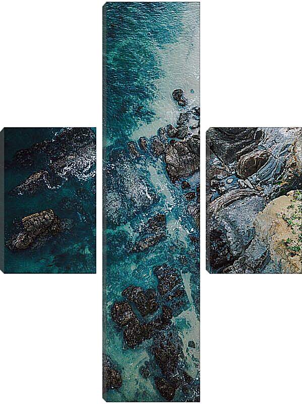 Модульная картина - Скалистый берег на море