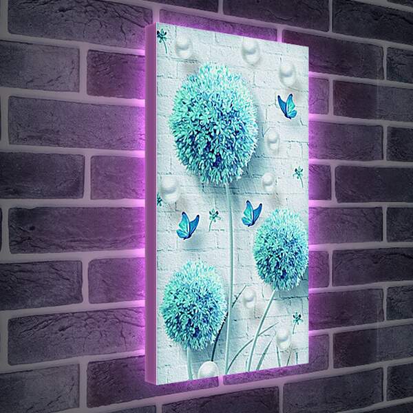 Лайтбокс световая панель - Бабочки и цветы