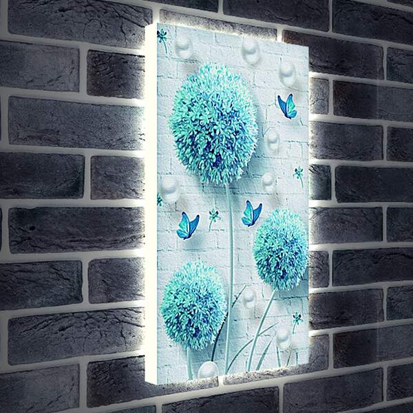 Лайтбокс световая панель - Бабочки и цветы