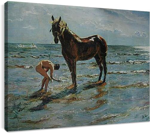 Постер и плакат - Купание коня. Валентин Александрович Серов