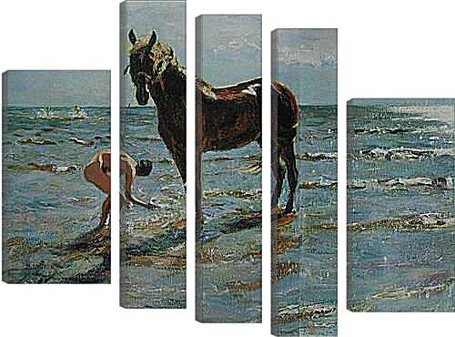 Модульная картина - Купание коня. Валентин Александрович Серов