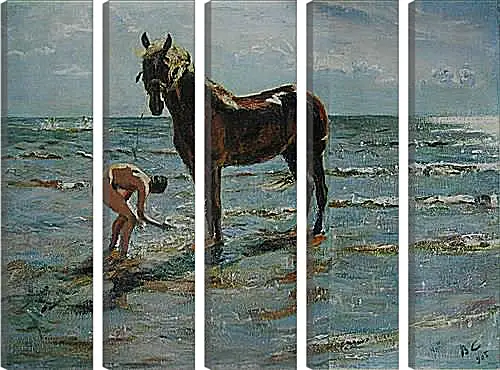 Модульная картина - Купание коня. Валентин Александрович Серов