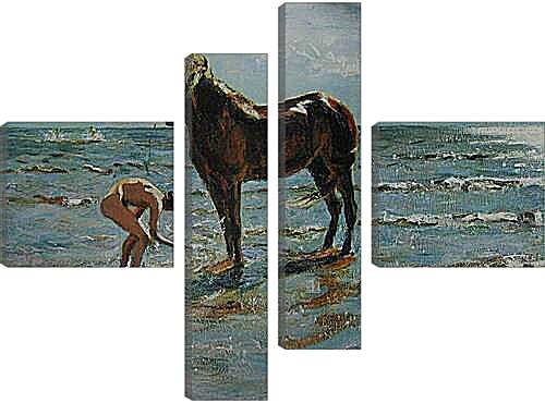 Модульная картина - Купание коня. Валентин Александрович Серов