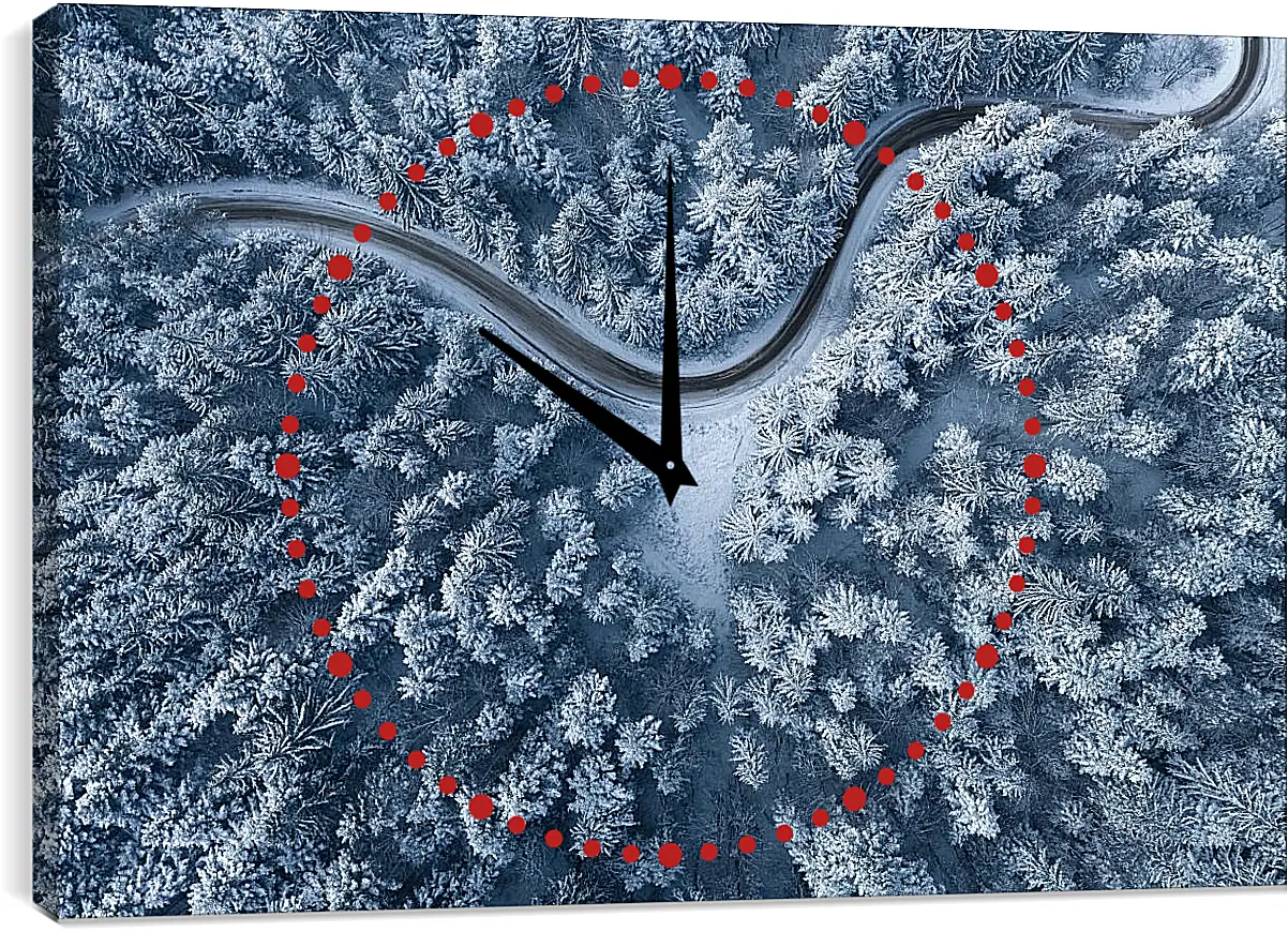 Часы картина - Дорога проходящая через лес