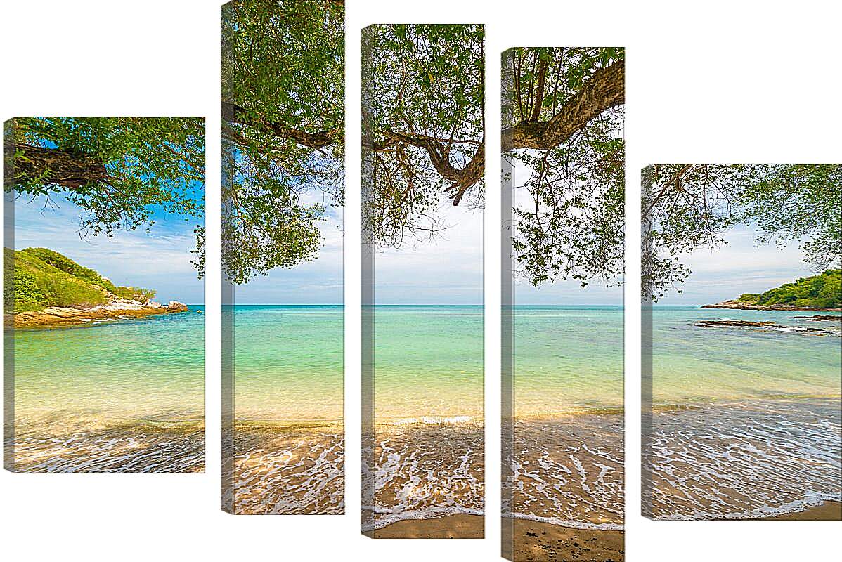 Модульная картина - Вид с пляжа на море