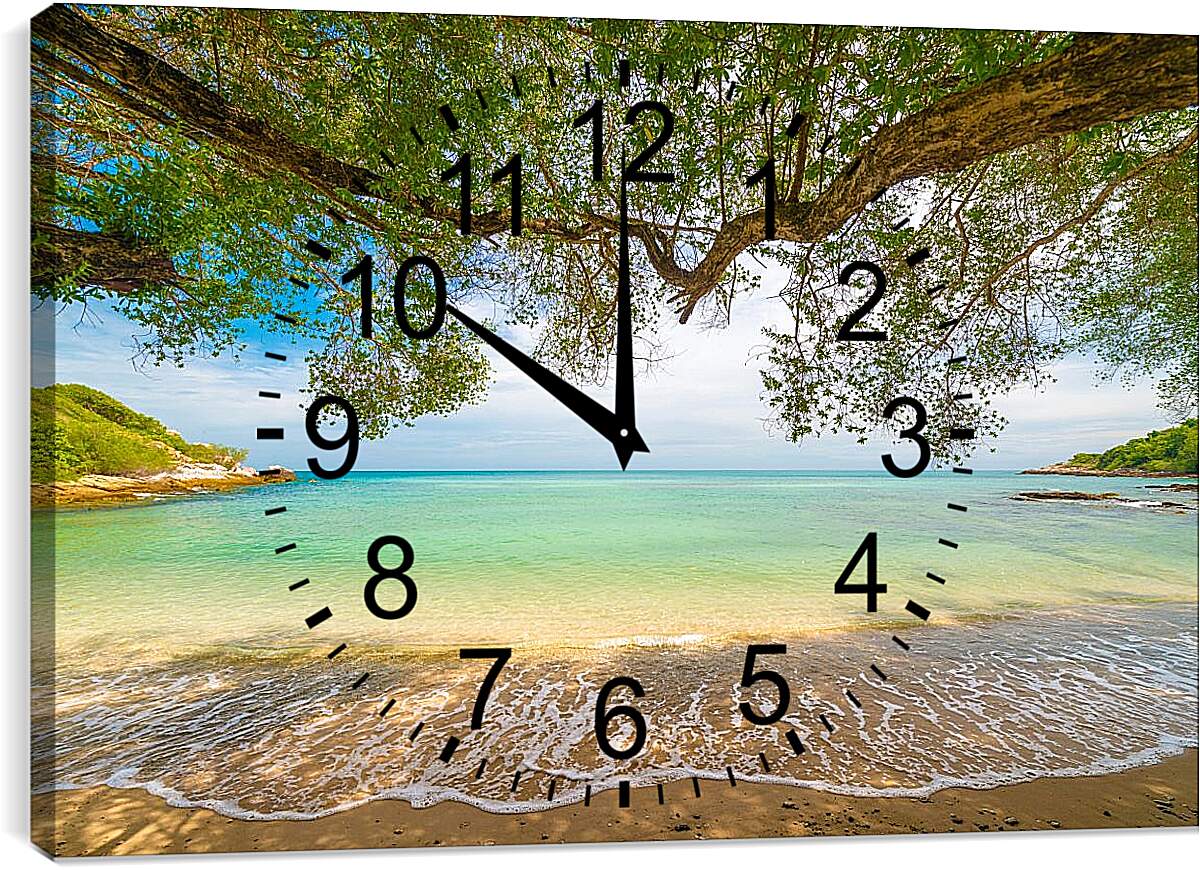 Часы картина - Вид с пляжа на море
