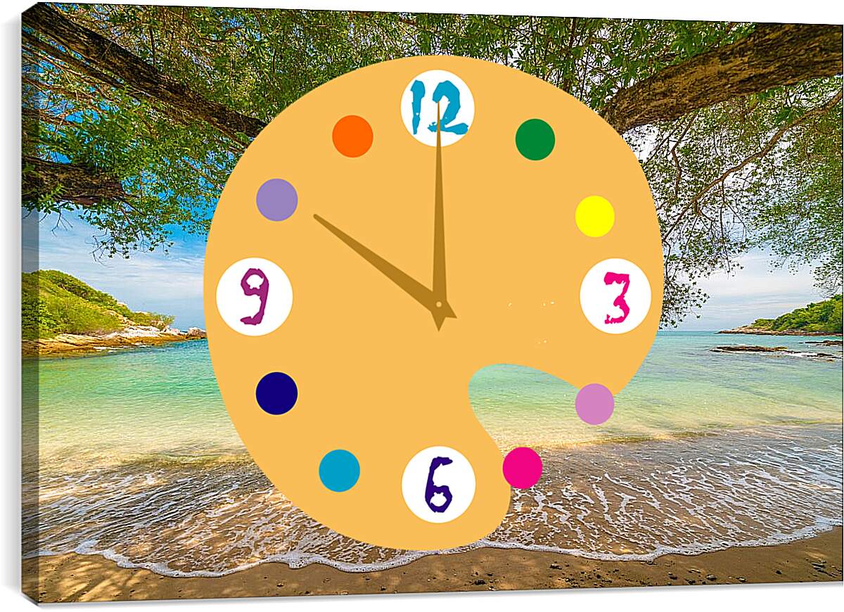Часы картина - Вид с пляжа на море