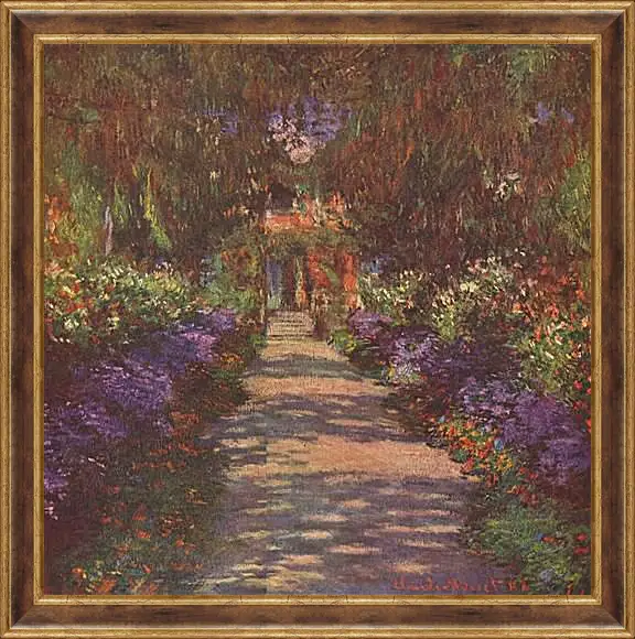 Картина в раме - Garden Path. Клод Моне