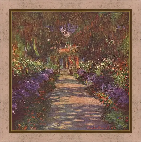 Картина в раме - Garden Path. Клод Моне