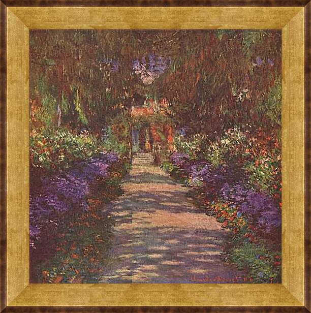 Картина в раме - Garden Path. Клод Моне